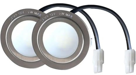 Hohota 2-Piece AC DC 12V 68mm Cooker Hood LED Light 2W Compatible with Old Range Hood 20W Halogen Bulb Equivalent(Warm White 3000K,EL Connector_NO)
