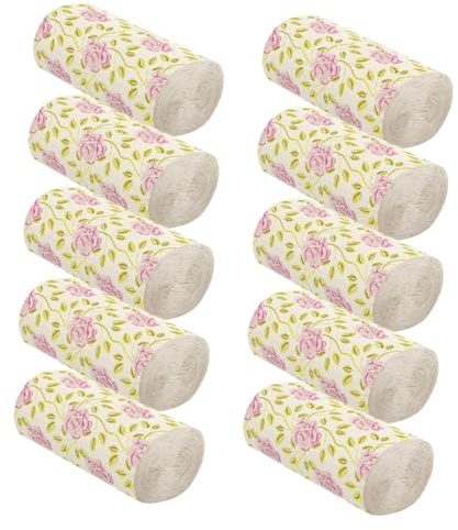 minkissy Carta Igienica senza Nucleo di Bambù Morbida con Design Elegante a Rose 10 Pezzi Pratici per Uso Quotidiano in Casa