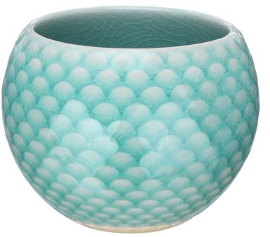 QUARKZMAN Tazze da tè fatte a mano 150ml / 5oz Tazza da tè cinese giapponese in ceramica Gong Fu per ufficio casa regali, blu