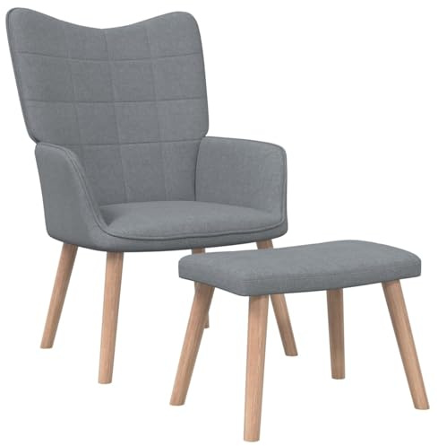 Brokky Relaxsessel mit Hocker Relax Sessel Relaxsessel Wohnzimmer Sessel Mit Hocker Sessel Wohnzimmer Hellgrau Stoff