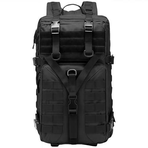 Taktischer Rucksack, Jagdrucksack，Rucksack，Army Assault Backpack, wasserdichter Wanderrucksack, große Kapazität, strapazierfähiger wasserdichter Militärrucksack aus Nylon für Camping-Wandern(Schwarz)