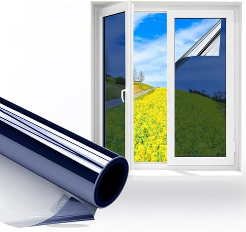 AMIGO Pellicola solare blu per finestre - protezione dal calore e dai raggi UV - pellicola per finestre di casa 44.5x300cm