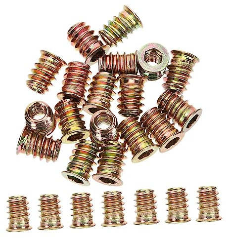 Holibanna 100pezzi Inserti Filettati Per Falegnameria Connettori Per Versatile Per Riparazioni e Assemblaggi Design Resistente e Facile Installare