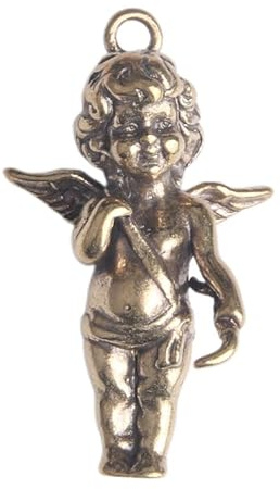 HBZLYS Messing antike Cupid Schlüsselanhänger, kleine Engel Statue, Paar Anhänger, kleine Bronzeware