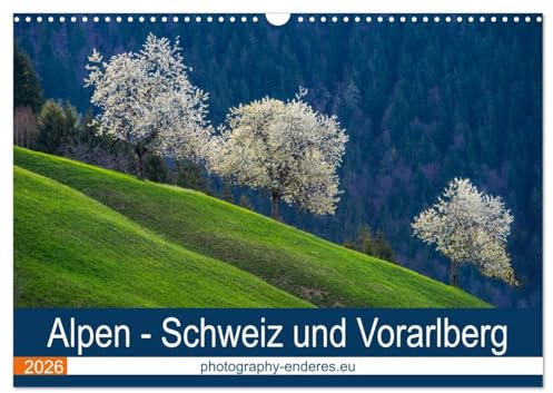 Alpen - Schweiz und Vorarlberg (Wandkalender 2026 DIN A3 quer), CALVENDO Monatskalender: Bergmotive aufgenommen in der Ostschweizer und Vorarlberger Alpenregion (CALVENDO Natur)