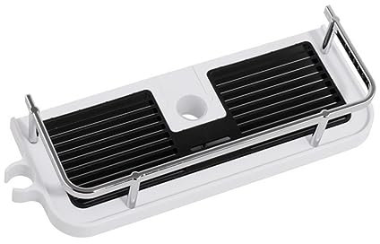 TOPPERFUN Supporto Per Doccia Senza Foratura in Acciaio e Abs Organizer Bagno, Mensola Portaoggetti Asta Di Sollevamento, Installazione Senza Trapano Per Bagno