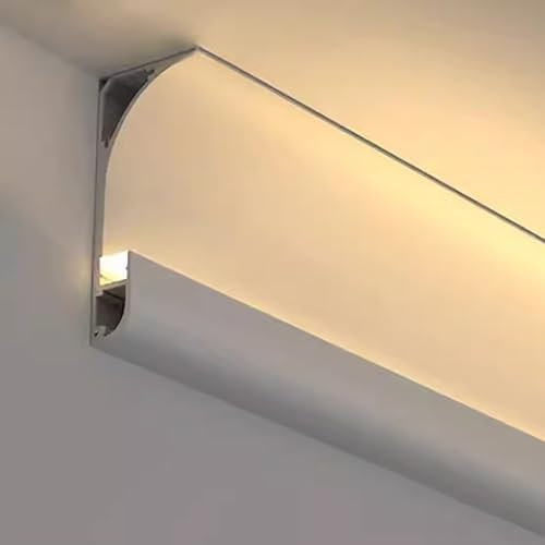 LED-Aluminiumk-Krone, Diffusor für indirekte Beleuchtung, Diffusor für Decke, Wand und Boden, erhältlich in 1 m bis 10 m Länge, Weiß, 8 m