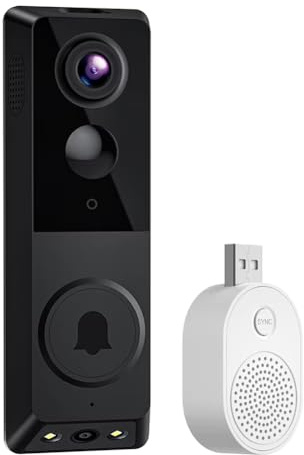 Rersduyt Rechargeable Wireless 720P HD Video Doorbell with Color Night Vision and WiFi Intercom Feature for Enhanced