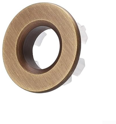 Inserto in ottone per troppopieno per lavelli da bagno, adatto per aperture rotonde da 22 mm e 24 mm (bronzo)