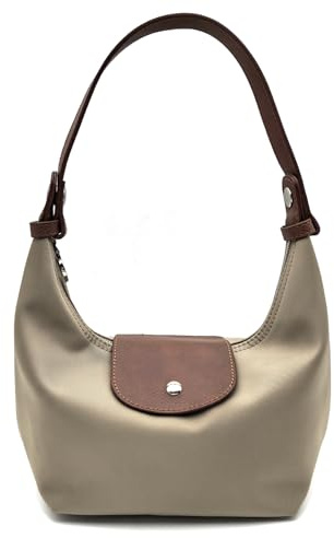 Qiannaura Convertible Women Underarm Bag Shoulder Purses with 2 Straps, Handbag Zipper Closure Minimalist Dumpling Design, Khaki, S
