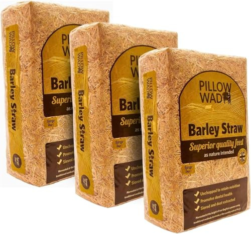 Homesecret Pack of 3 Premium 6kg Barley Straw Bedding (Each 2kg) | Soft Pillow Wad, Eco-Friendly Comfort for Rabbits, Tortoises & Small Pets | Natural, Cozy Bedding for Ultimate Pet Comfort.