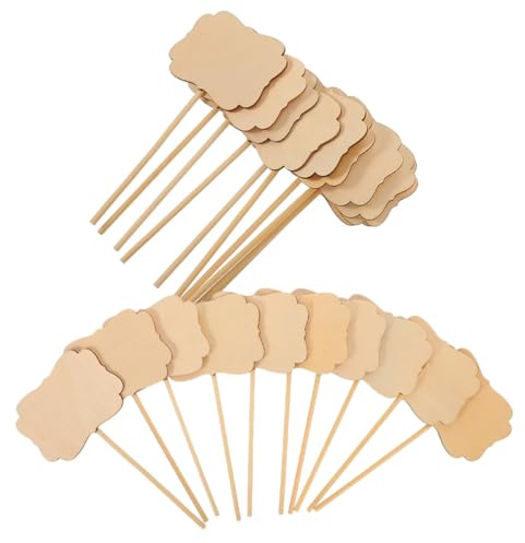 NUOBESTY Marcatori per Piante in Legno Rustico Set da 20 Pezzi Etichette per Piante da Giardino Vuote Cartelli da Giardino per Orto Accessori Decorativi per Giardinaggio All’Aperto