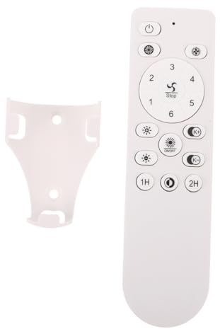 Kisangel Telecomando per Ventilatore da Soffitto con Regolazione della Luminosità, Compatibile, in Plastica Bianca Design Moderno ed Elegante