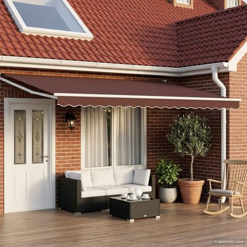 Ordellia Tenda da Sole Elettrica Estensibile Marrone 4x2m con LED Sensore Meteo Telaio Alluminio Tessuto Impermeabile Motorizzato Ideale per Terrazzo Balcone Giardino Protezione UV e Vento