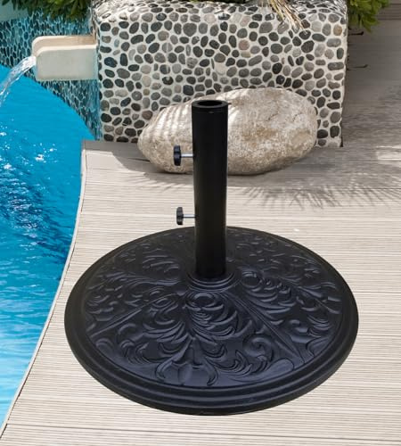 Tropishade Umbrella Base Cast Iron with Black Powder Coating Weight 50 lbs