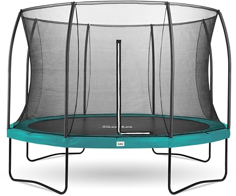 Salta Comfort Edition - Trampolin mit Sicherheitsnetz - ø427cm - Grün | TÜV geprüft, Rundes Trampolin, Gartentrampolin - Set mit Sprungmatte, Sicherheitsnetz, Federn, Randabdeckung