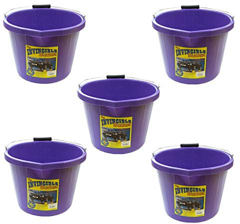 5 X Airflow Heavy Duty Invincible Builders Bucket Purple 3 Gallon 15 Litre