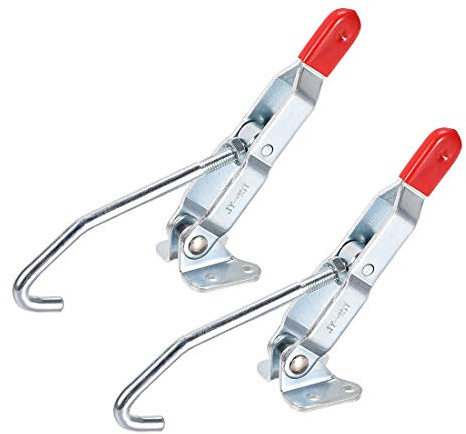 sourcing map 375lbs Capacity Quick Holding Draw Latch Action Pull J Hook Toggle Clamp, 2 Pcs