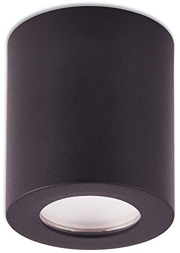 Trano LED Aufbaustrahler IP44 Bad Außen schwarz warmweiß 7,5 Watt dimmbar - Deckenstrahler für Trocken- und Feuchträume als Deckenleuchte - Deckenspot Aufbauleuchte Spot GU10 230V neu