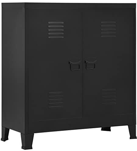 vidaXL Aufbewahrungsbox, Industrie, 90 x 40 x 100 cm, Stahl, Schwarz