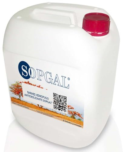 Hidrófugo Antideslizante para Suelos Sopgal 5L Acabado Incoloro Brillo | Repele el agua, mejora la seguridad al caminar y conserva el aspecto original del pavimento. Interior y exterior.