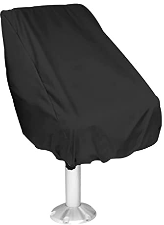 COOSOO Boots-Sitzbezug aus strapazierfähigem Oxford-Gewebe, Helmstuhl, Schutzhülle,Outdoor, wasserdicht, regendicht, Sitzbezug für Kapitänsboot, Sitzbezug, Bootszubehör für Angeln,Bootfahren, Schwarz