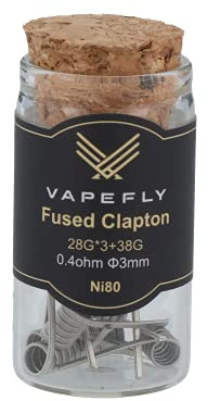 Vapefly Fused Clapton Ni80 Prebuilt Coil für e-Zigarette, 0,4 Ohm, 6 Stück
