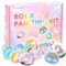 Lekebaby Unicorn Rock Painting Kit, Arts and Crafts for Kids 3-12 Years Old, Presents for Girls Boys Age 3+, Pink