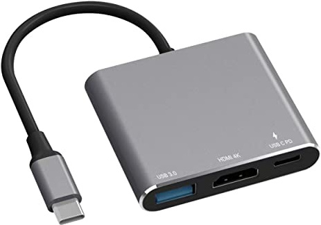 Battony Multiport AV Adapter with 4K HDTV Output USB 3.0 Port & USB-C Fasting Charging Port Compatible for MacBook Pro M1/16-20 Air M1/18-20 Ipad pro iMac and Other usbc Devices
