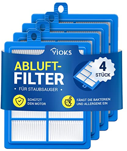 VIOKS 4 x Hepa filter dammsugare ersättning för AEG dammsugare filter HEPA13 AFS1W 900167768/2/EFH12 Philips dammsugarfilter FC8038/01 – filter för dammsugare Philips FC9150 och för AEG LX7 VX6 VX7