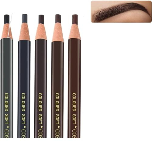 Crayons Iimperméables à l'eau,Peel-Off Crayon à sourcils Microblading,Crayon à Sourcils Professional,Crayon Effet Tatouage Yeux Waterproof,Crayon à sourcils imperméable à l'eau pour le marquage,5 PCS