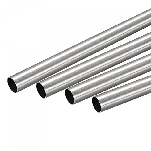 sourcing map 4 Stück 304 Edelstahl Rohr 15mm Außendurchmesser, Nahtlose Gerade Rundrohr 0.5mm Wandstärke, Runde Edelstahlrohr 300mm Länge, Industrie Präzision Metallrohr für Geländer Handläufe