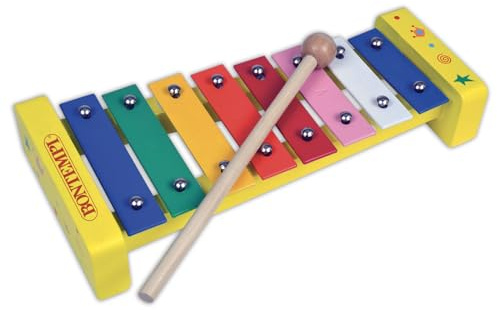 Bontempi | RainbowChimes: Xilofono con 8 Note Metalliche Colorate per Melodie Scintillanti, 240x110x45 mm