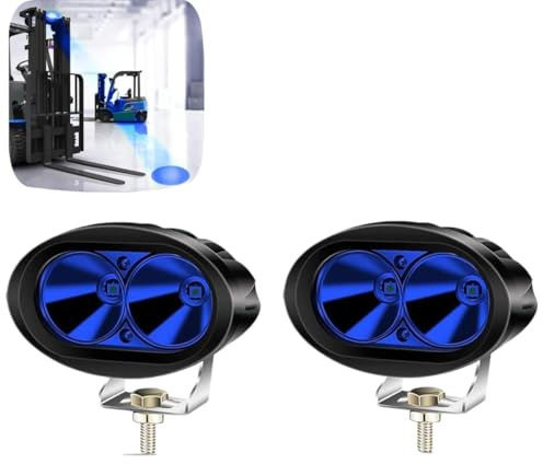 NWpangu 2PCS Forklift Blue Safety Light, Warehouse Warning SpotLight for Construction Vehicles, 12V-80V, 1100LM