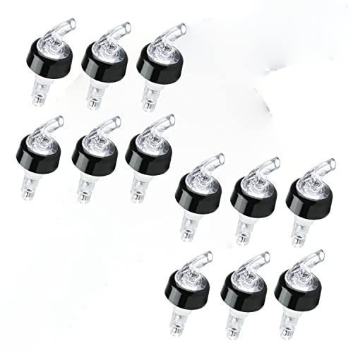12 x Measured Liquor Professional 2CL Transparent Dispensing Spout with Ball Restraint System Hot Shot Pourer Set UK Made - Clear, Fast Pouring Liquor Bottle Pourers