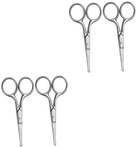 FOMIYES 4stücke Edelstahl Augenbrauen Und Nasenhaarschneider Tragbare Scheren Für Präzise Gesichtshaarpflege Multifunktionale Beautytools Für Männer Und Frauen
