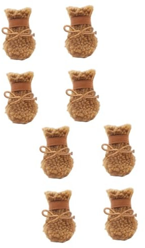 Angoily 8stücke Winter Hundeschuhe rutschfeste Warme Schuh Für Hunde Für Outdoor-aktivitäten Bei Kaltem Wetter Aus Strapazierfähigem Material Braun