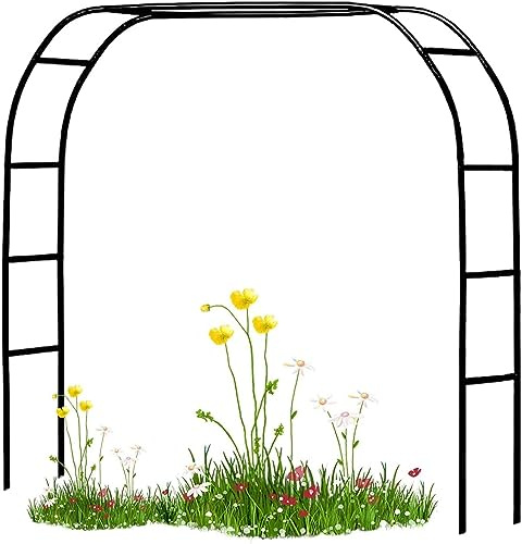 GueTTO Arche de Jardin en métal 120cm 140cm 200cm 240cm 300cm 350cm Large Arche de Mariage Arceau à Rosiers Plante Grimpantes, Arche à Rosiers Exterieur Arche de Jardin,W180*H220cm