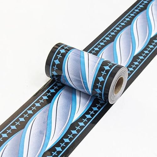 Dostear Bordi Greche Pannelli Adesivi Bordo Adesivo per Pareti Striscia Adesiva Muro Decorativa Greca Adesiva per Parete punto blu 10cm X 1000cm