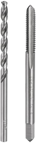 QUARKZMAN Set Punte e Maschi per Filettatura, 1pz 8-32 UNC Straight Flute Thread Taps Uncoated and 1pz 3,4mm Punte Trapano Spirale Rivestite Titanio, Strumenti HSS6542