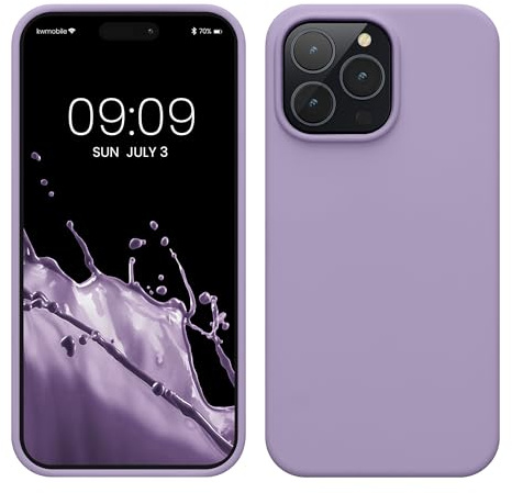 kwmobile Handyhülle für iPhone 14 Pro Max Hülle, für iPhone 14 Pro Max Case - Hülle Silikon - kabelloses Laden - Veilchen Lila
