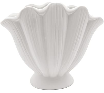 Wnvivi Keramikvase, ästhetisch, kleine Vase für Blumen, einzigartige Muschelform, dekorative moderne Blumenvase für Heimdekoration (B)