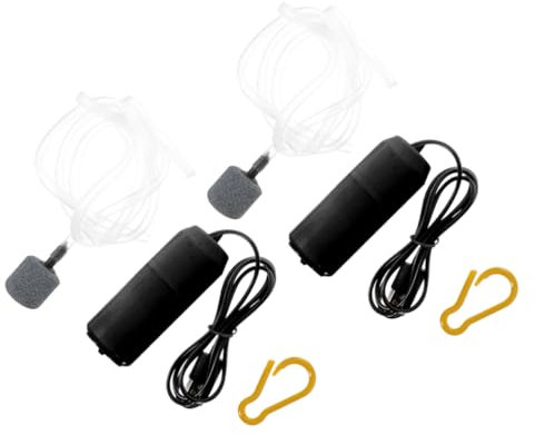 Happyyami USB Farbe Stück aus Leise 2 Aquarium Kunststoff Luftpumpe Sauerstoffpumpe Kleine Einfach Tragbar und Energiesparend Zufällige für Indoor Aquarien für Fischtanks