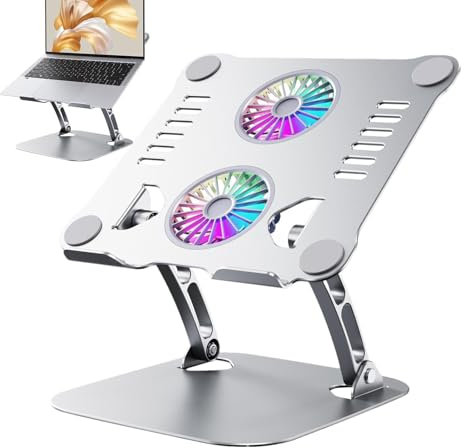 Laptop Cooling Pad, Adjustable Height Laptop Stand, Ergonomic Cooling Pad, Metal Laptop Stand Fan, Foldable Laptop Cooler, Great Stability, Portable Folding Stand For Laptop, Tablet