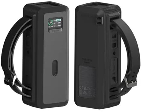 Silikonschutzhülle für Anker 737 Power Bank (PowerCore 24K), 1/4-Zoll-Mutternloch, reservierte weiche Silikonhülle für TF/SM-Karten mit tragbarem Griff, staubdicht, sturzsicher (Schwarz)