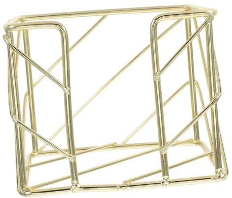 TEHAUX Zettelbox Aus Eisen GroßE KapazitäT Notizzettel Box Mit Eleganter Metallstruktur FüR Schreibtisch Und BüRoorganisation Goldene Farbe 10X10X8 Cm