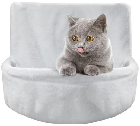 ZESLIV Letto sospeso per gatti riscaldatori in peluche, letto per radiatori per gatti, comodo letto per gatti, amaca per riscaldamento, grigio
