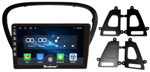 Quad Core 4G+64G Car CarPlay Android Auto 9 IPS Display Navigation Stéréo Touchscreen Headunit Pad Tablet Caméra arrière GPS Radio Lecteur multimédia pour Peugeot 607 2004-2010