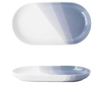 NEBE Piatti Moderni Piatto da Pesce in Ceramica Piatto Ovale Piatto da Cucina for Ristorante Piatto da Portata Piatti Fondi(B)