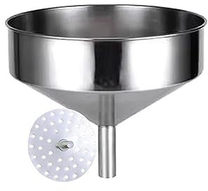Großer Trichter aus Edelstahl, große Küche mit Sieb for Umfüllen von Flüssigkeiten, Körnern, Pulvern, Metall for Kochen(30/2.5cm)